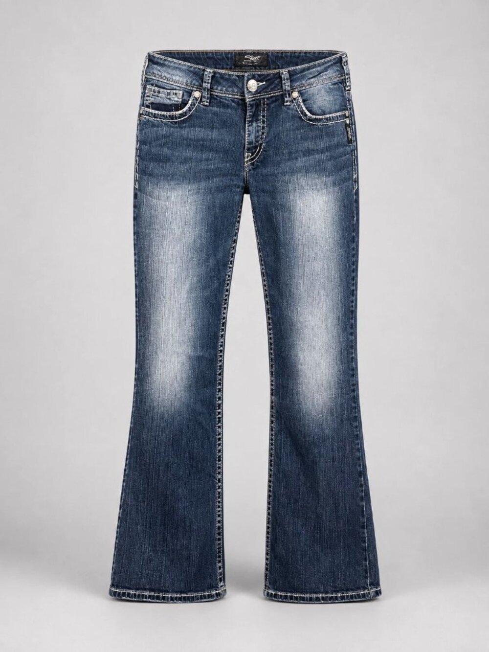 Silver Suki Womens 33 x 32 Jeans Bootcut Medium Wash Stretch Denim